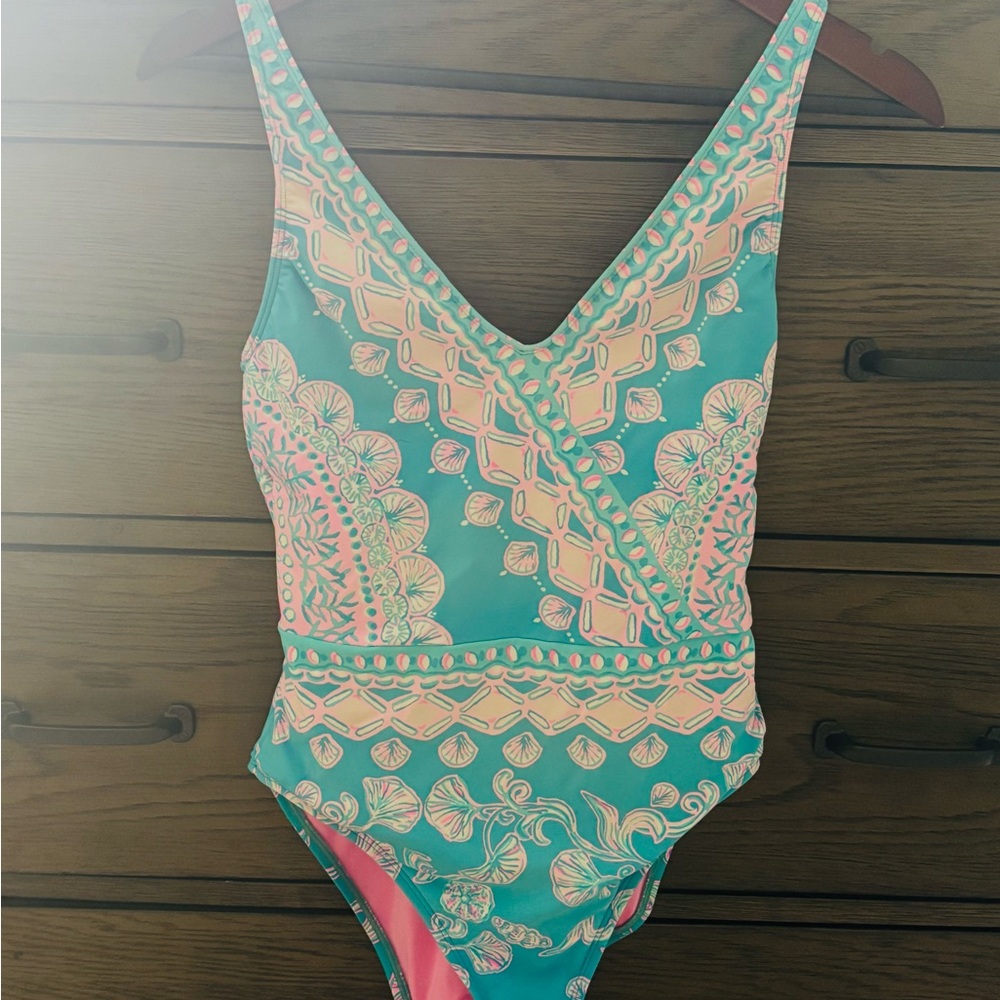 Lilly Pulitzer Pink and Teal Swimsuit